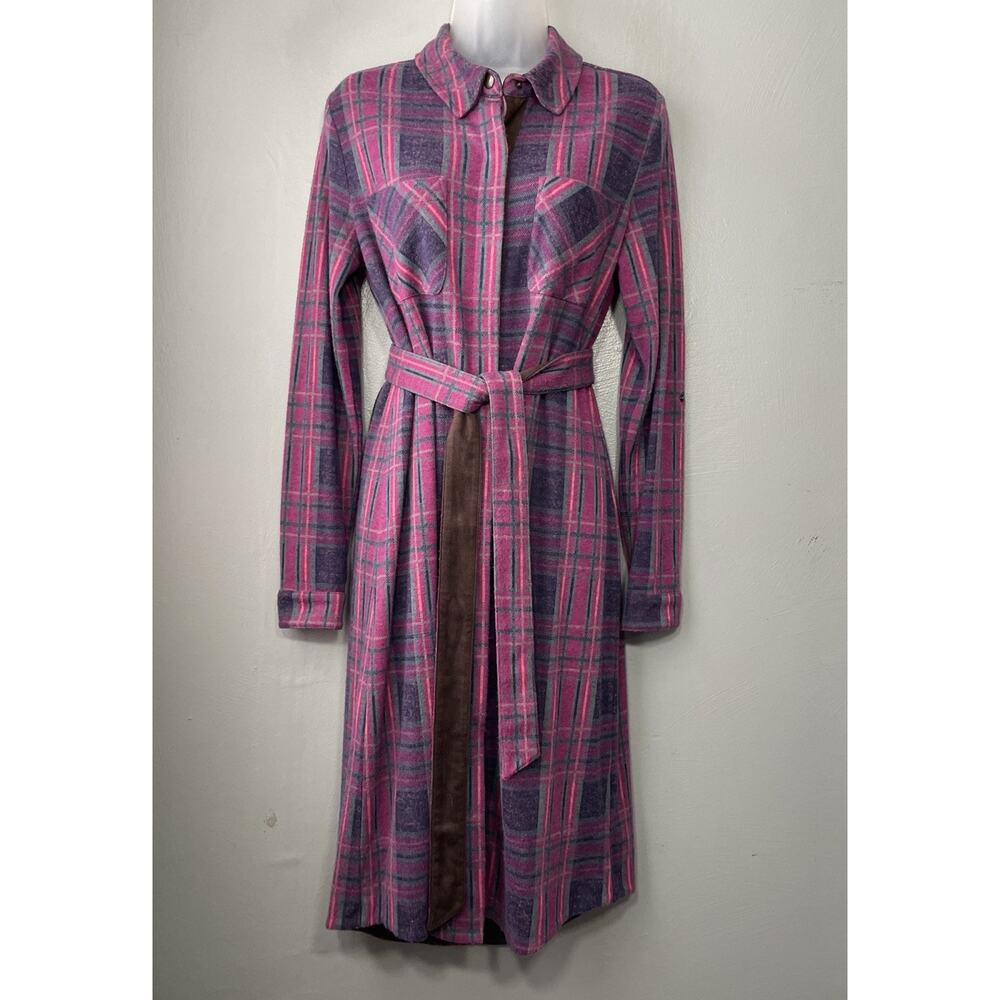 Soft Surroundings Shirt Dress Size Small Button Up Belted Midi Country Chic - Picture 2 of 15